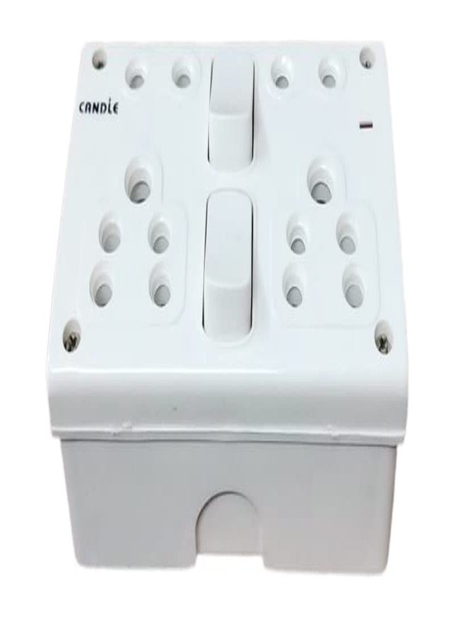 CANDLE 6Ampere Unbreakable 2 Switch 4 Socket/Outlets Combined with Box with Indicator Switch Socket Board (White, 2+4) Pack of 5 Pcs - Image 2